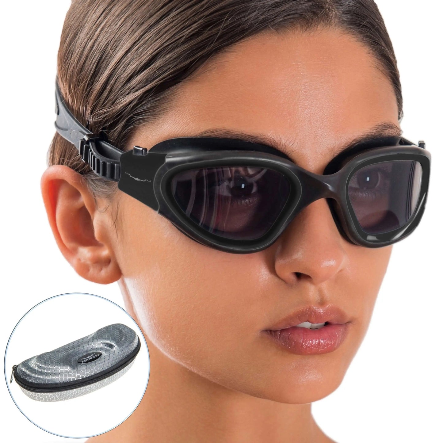 DX Wide View Swim Goggles + SHOCK Protective Case