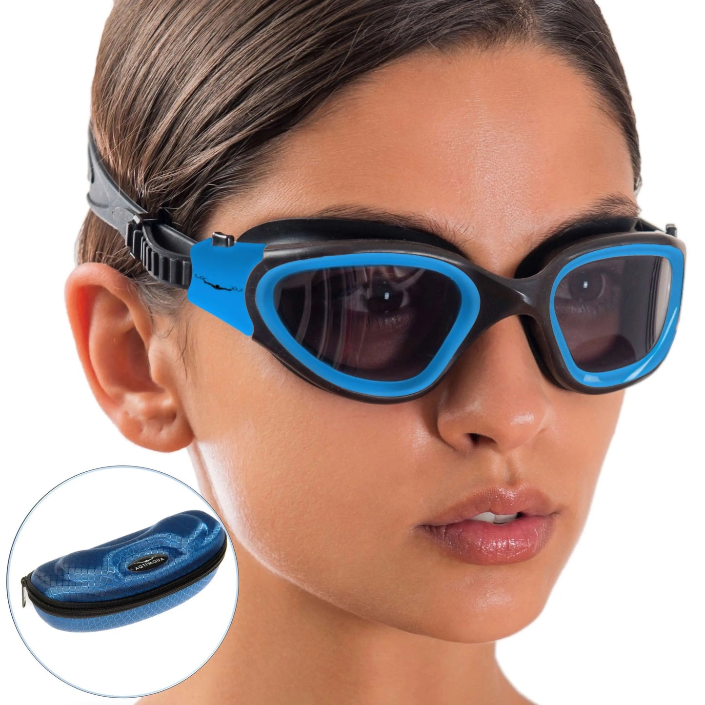 DX Wide View Swim Goggles + SHOCK Protective Case